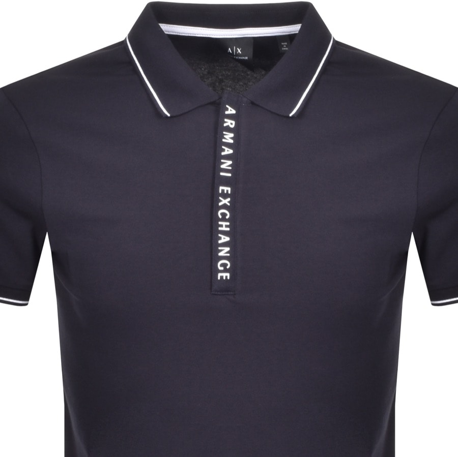 Alternative Image for ProductArmani Exchange Short Sleeved Polo T Shirt Navy2